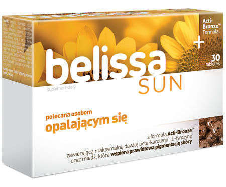 Belissa Sun 30 Tabletek Mocniejsza Opalenizna Ochrona Przed Promieniowaniem UV