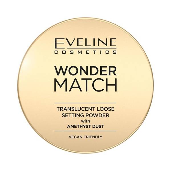  Eveline Wonder Match Lekki Puder Utrwalający z Ametystowym Pyłkiem Vegan 6g