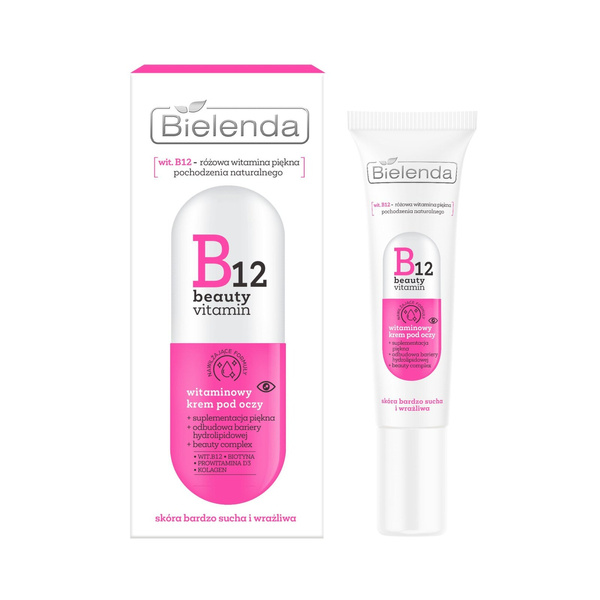 Bielenda B12 Beauty Vitamin Witaminowy Krem pod Oczy dla Skóry Bardzo Suchej i Wrażliwej 15ml