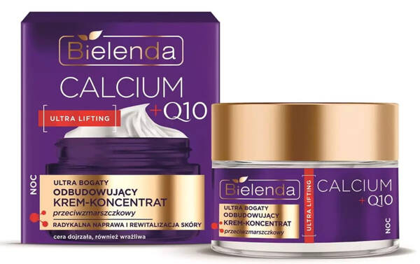 Bielenda Calcium + Q10 Ultra Bogaty Odbudowujący Krem - Koncentrat Przeciwzmarszczkowy na Noc 50ml