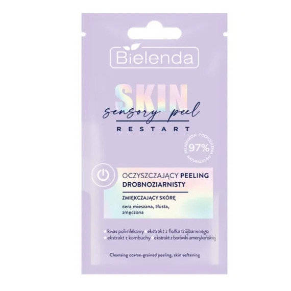 Bielenda Skin Restart Sensory Peel Oczyszczający Peeling Drobnoziarnisty Zmiękczający Skórę dla Cery Tłustej 8g