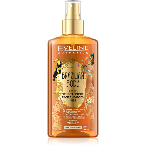 Eveline Brazilian Body 5w1 Luksusowa Mgiełka Samoopalająca do Twarzy i Ciała 150ml