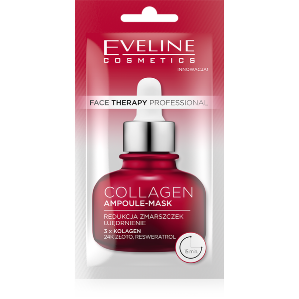 Eveline Face Therapy Professional Ampoule-Mask Collagen Ujędrniająca Maska w Kremie dla Skóry Dojrzałej i Zmęczonej 8ml