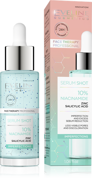 Eveline Face Therapy Serum Shot Kuracja 10% Niacynamid na Twarz Szyję i Dekolt 30ml