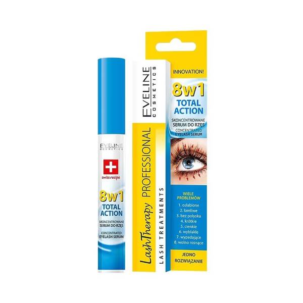 Eveline Lash Therapy Regenerująca Odżywka Serum do Rzęs 8w1 Wspomaga Wzrost Rzęs 10ml