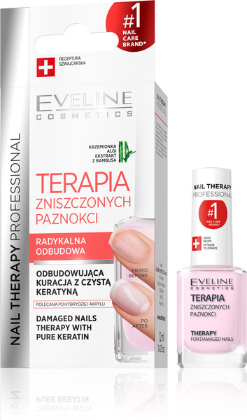 Eveline Nail Therapy Intensywna Kuracja Wzmacniająca do Zniszczonych Paznokci 12ml