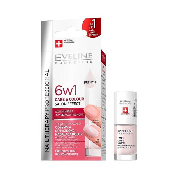 Eveline Nail Therapy Skoncentrowana Odżywka do Paznokci Nadająca Kolor 6w1 French 5ml