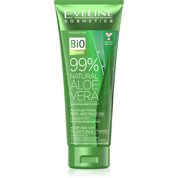 Eveline Natural Aloe Vera Multifunkcyjny Żel Aloesowy do Ciała i Twarzy 99% 250ml