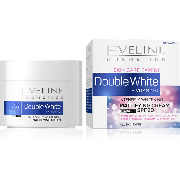 Eveline Skin Care Expert Double White Intensywnie Wybielający Krem Matujący z Witaminą C 50ml 