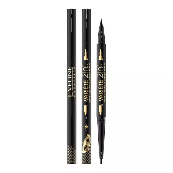 Eveline Variete Eyeliner i Kredka Podwójny Efekt 2w1 Ultra Black 1 Sztuka