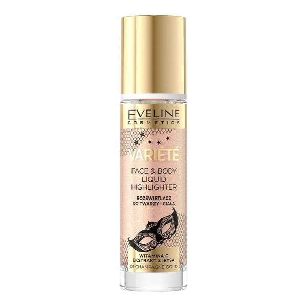 Eveline Variete Płynny Rozświetlacz do Twarzy i Ciała Nr 01 Champagne Gold 30ml