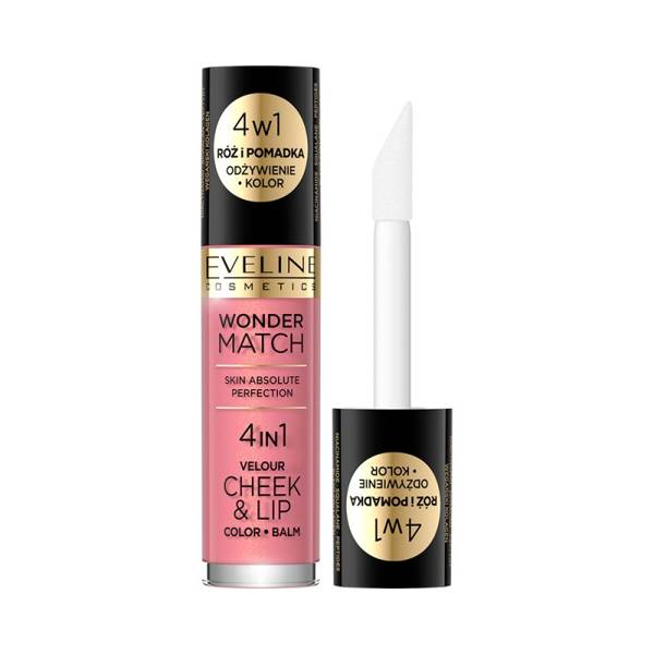 Eveline Wonder Match Cheek & Lip 4w1 Róż i Pomadka w Płynie Nr 3 4,5ml