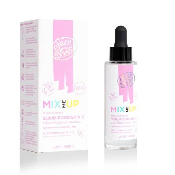 FaceBoom Mix Me Up Elektrolitowe Serum - Booster dla Skóry Odwodnionej i Wrażliwej Vegan 30ml