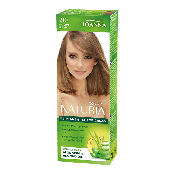 Joanna Naturia Trwały Kolor Włosów Farba Pielęgnacja Połysk Nr 210 Naturalny Blond 100ml 