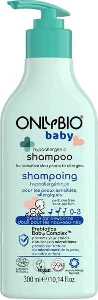 OnlyBio Baby Hipoalergiczny Szampon dla Niemowląt od 1 Dnia Życia ze Skórą Atopową i Skłonną do Alergii 300ml