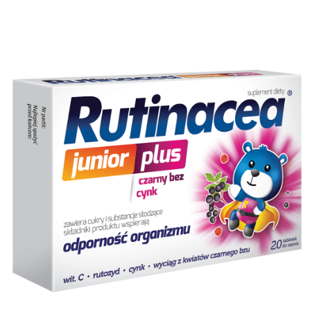 Rutinacea Junior Plus na Układ Odpornościowy dla Dzieci powyżej 3 Lat 20 Tabletek