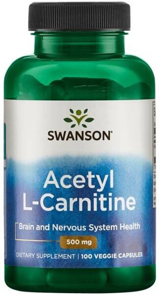 Swanson Acetyl L-Carnitine 500mg 100 Kapsułek