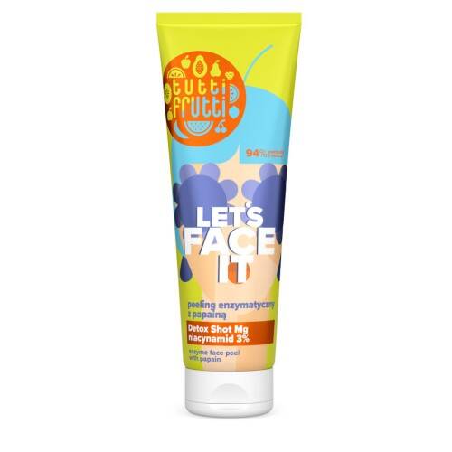 Tutti Frutti Let's Face It Enzymatyczny Peeling do Twarzy z Papainą i Niacynamidem 3% + Detox Shot Mg 100ml