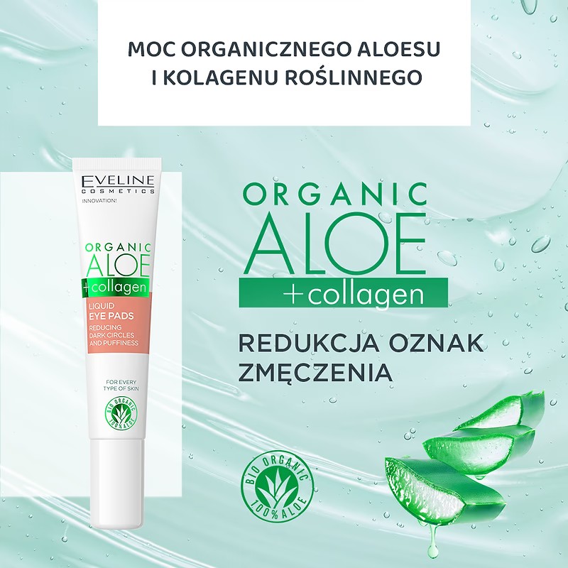 Eveline Organic Aloe + Collagen Płynne Płatki pod Oczy Zmniejszające ...