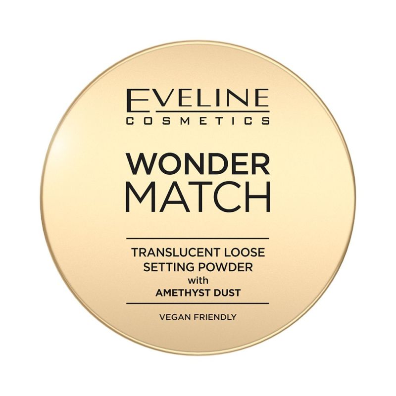  Eveline Wonder Match Lekki Puder Utrwalający z Ametystowym Pyłkiem Vegan 6g