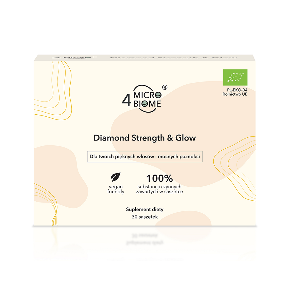 4 Microbiome Diamond Strength & Glow dla Pięknych Włosów i Paznokci 30 Saszetek