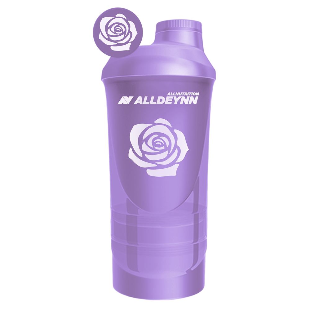 AllDeynn Plastikowy Trwały Fioletowy Shaker 600ml + 350ml