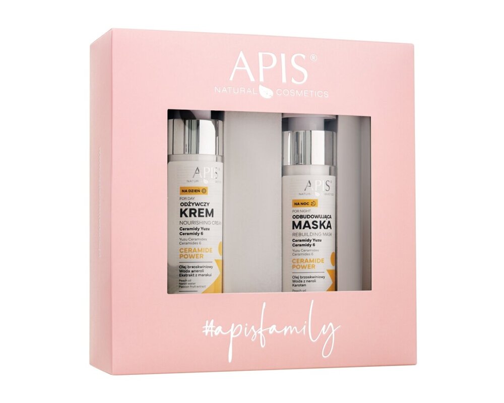 Apis Ceramide Power Zestaw Krem dla Skóry Szarej Suchej i Odwodnionej 50ml + Maska do Twarzy 50ml 