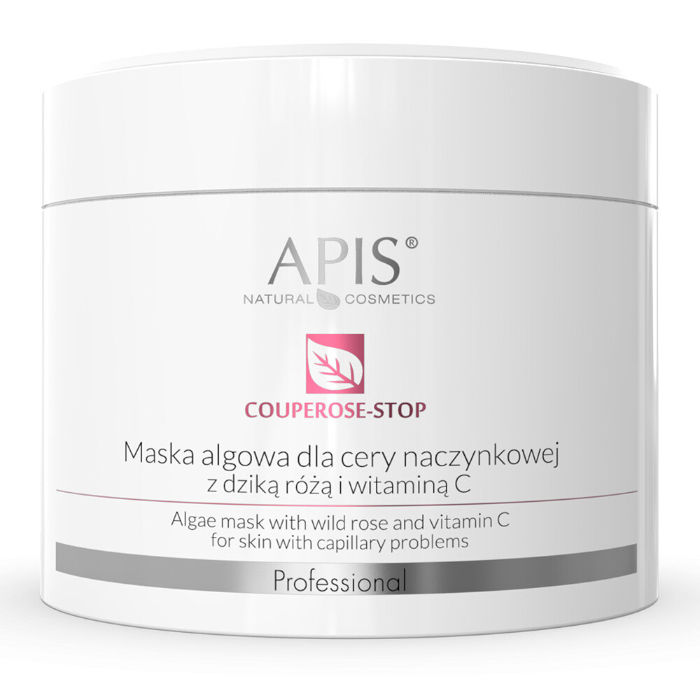 Apis Professional Couperose Stop Maska Algowa z Dziką Różą i Witaminą C dla Skóry Naczynkowej i Wrażliwej 100g