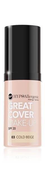 Bell HypoAllergenic Great Cover Make-Up SPF20 Hypoalergiczny Intensywnie Kryjący Podkład w Musie 03 Cold Beige 20g