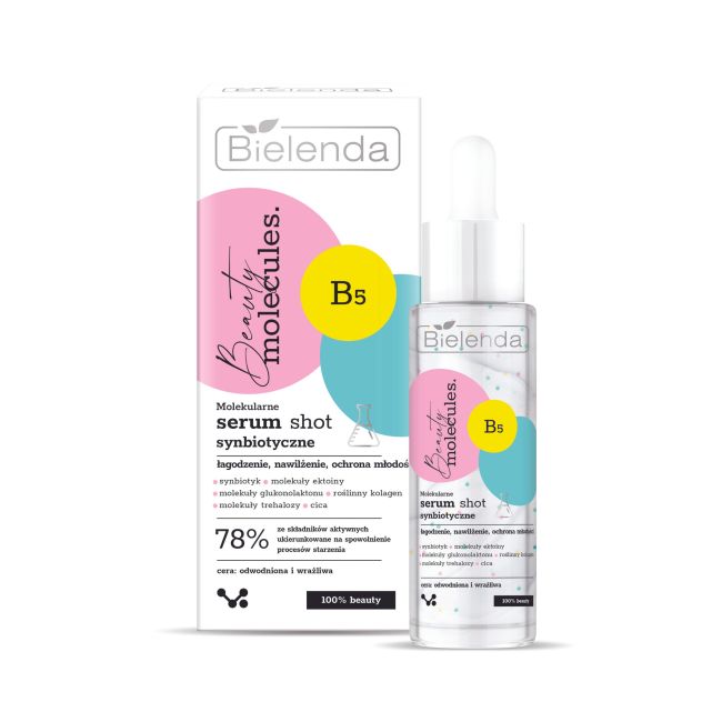 Bielenda Beauty Molecules Molekularne Synbiotyczne Serum Shot dla Skóry Odwodnionej i Wrażliwej 30ml