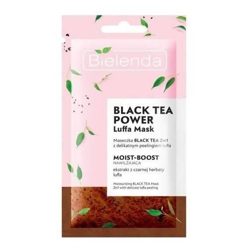 Bielenda Black Tea Power Maseczka do Twarzy 2w1 z Delikatnym Peelingiem Luffa 8g