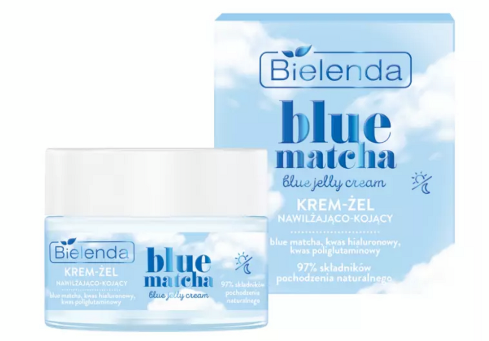 Bielenda Blue Matcha Blue Jelly Cream Nawilżająco-Kojący Krem Żel dla Każdego Rodzaju Cery 50ml