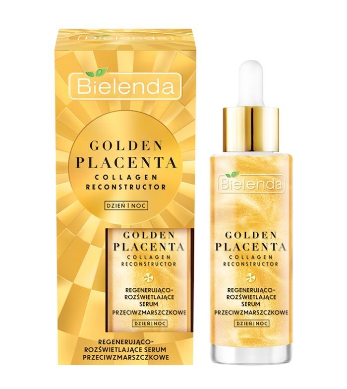 Bielenda Golden Placenta Collagen Reconstructor Regenerująco-Rozświetlające Serum Przeciwzmarszczkowe na Dzień i na Noc 30g