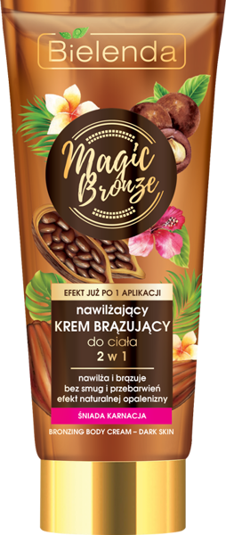 Bielenda Magic Bronze N Nawilżający Krem Brązujący do Ciała 2w1 Ciemna Karnacja 200ml