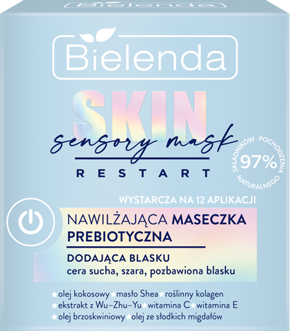 Bielenda Skin Restart Sensory Mask Nawilżająca Maseczka Prebiotyczna Dodająca Blasku dla Cery Suchej 50ml