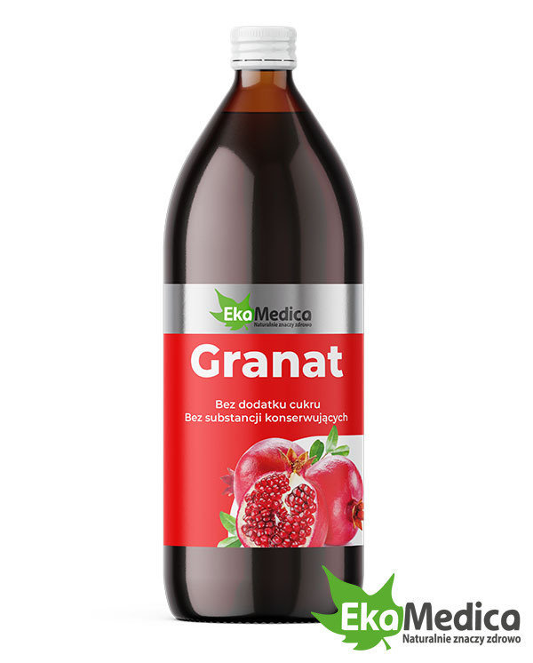 EkaMedica Naturalny 100% Sok z Owoców Granatu Poprawa Układu Krwionośnego 500ml