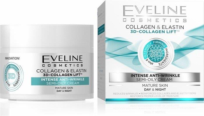 Eveline 3D Collagen Lift Poltlusty Krem Silnie Przeciwzmarszczkowy do Cery Dojrzałej na Dzień i na Noc  50ml