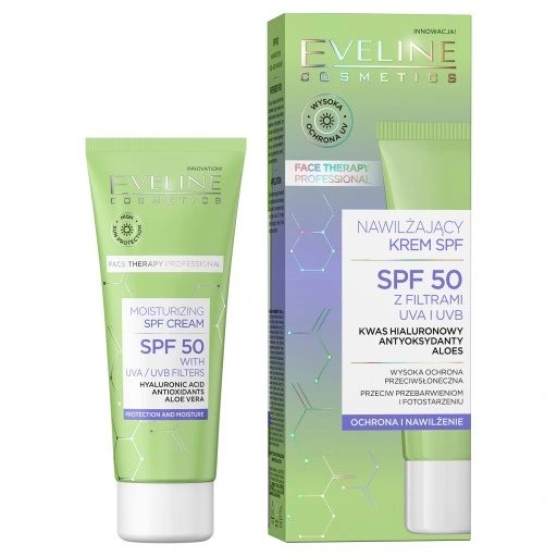 Eveline Face Therapy Professional Nawilżający Krem do Twarzy Szyi i Dekoltu SPF50 30ml