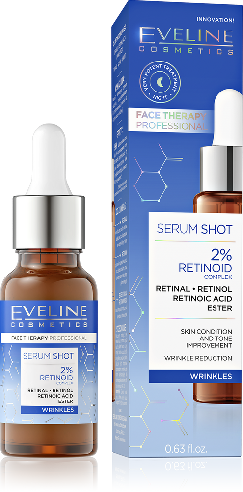 Eveline Face Therapy Professional Serum Shot Kuracja Redukująca Zmarszczki z 2% Kompleksem Retinoidów 18ml