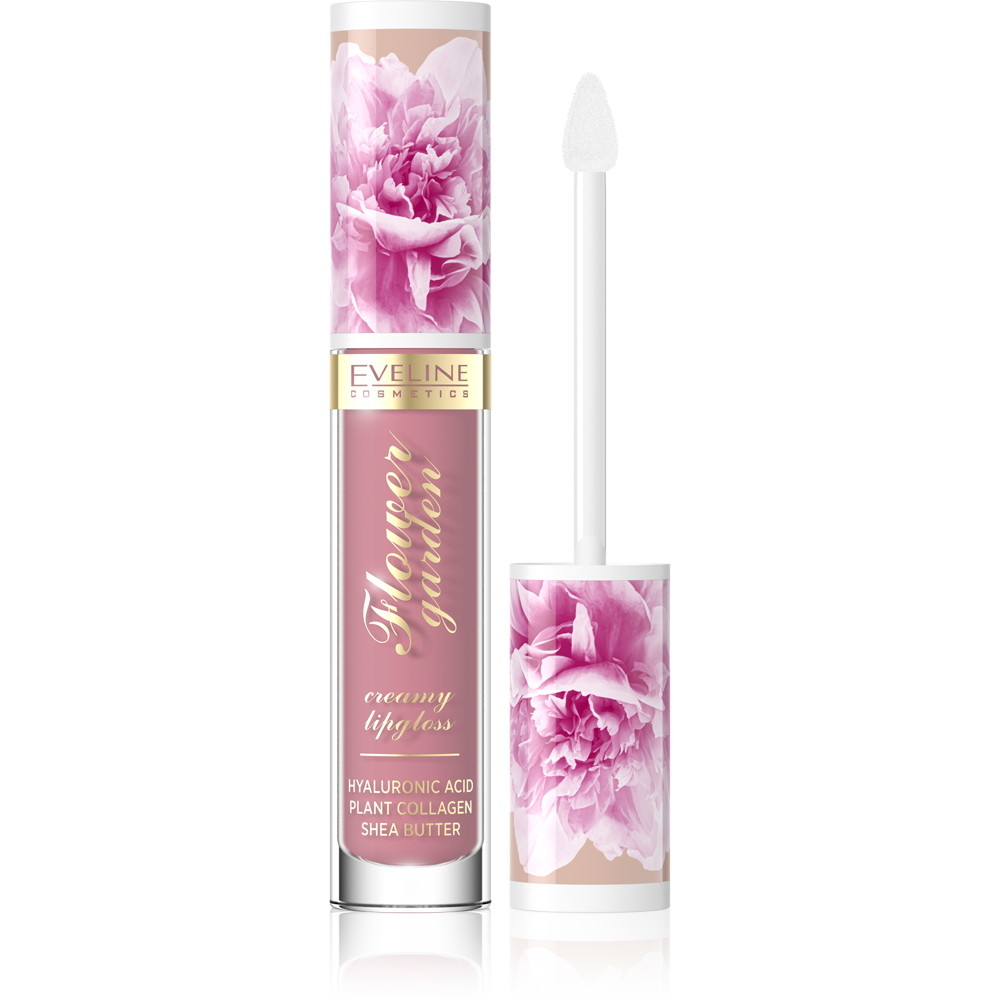 Eveline Flower Garden Kremowy Błyszczyk do Ust Nr 01 Delicate Rose Vegan 4,5ml