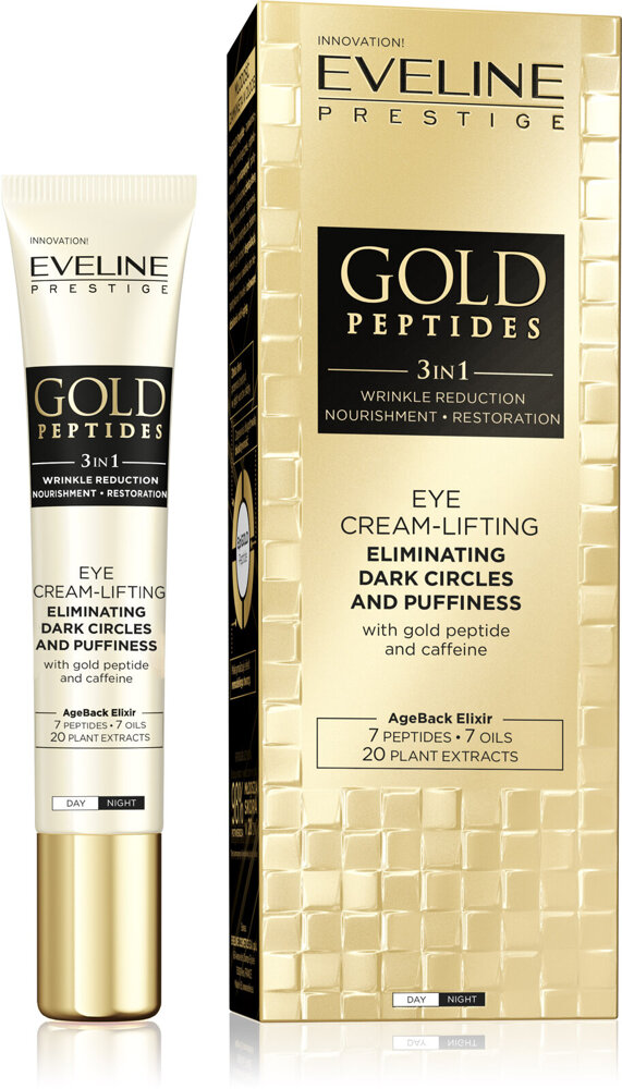 Eveline Gold Peptides 3w1 Krem-Lifting pod Oczy ze Złotym Peptydem i Kofeiną  20ml