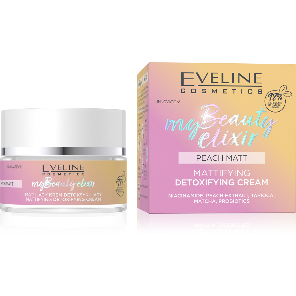 Eveline My Beauty Elixir Matujący Krem Detoksykujący z Ekstraktami z Brzoskwini 50ml