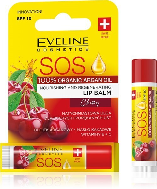 Eveline SOS Odżywczy Regenerujący Balsam dla Suchych i Popękanych Ust Wiśnia  SPF10 1 Sztuka
