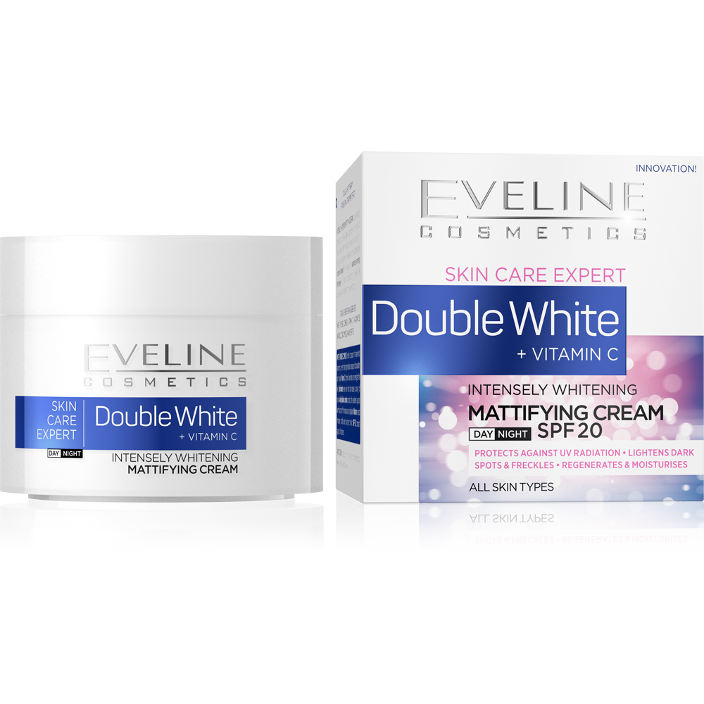 Eveline Skin Care Expert Double White Intensywnie Wybielający Krem Matujący z Witaminą C 50ml 