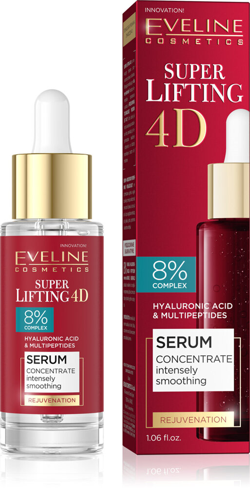 Eveline Super LIfting 4D 8% Complex Intensywnie Wygładzające Odmładzajace Serum Koncentrat dla Skóry Dojrzałej 30ml