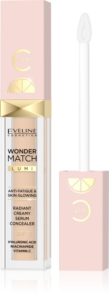 Eveline Wonder Match Lumi Rozświetlający Korektor z Witaminą C SPF15 Nr 15 Natural 6,8ml