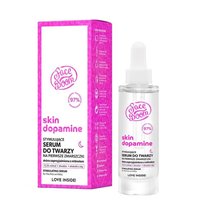 FaceBoom Skin Dopamine Stymulujące Serum z Retinolem 0,3% do Twarzy na Pierwsze Zmarszczki 30ml