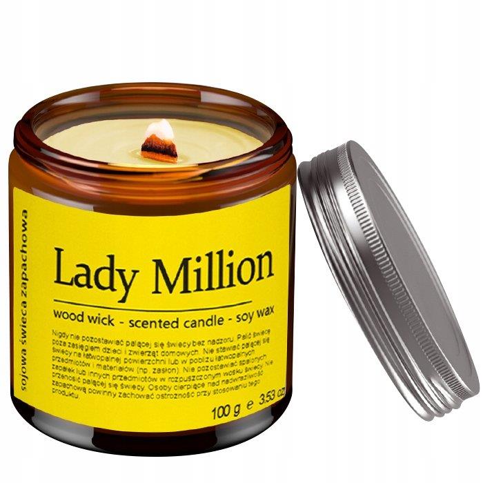 Lady Million Zapachowa Świeca Sojowa w Zakręcanym Słoiku 1 Sztuka