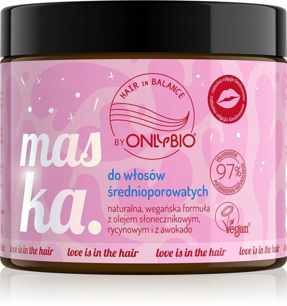 OnlyBio Hair in Balance Love is in Hair Maska do Włosów Średnioporowatych 400ml 