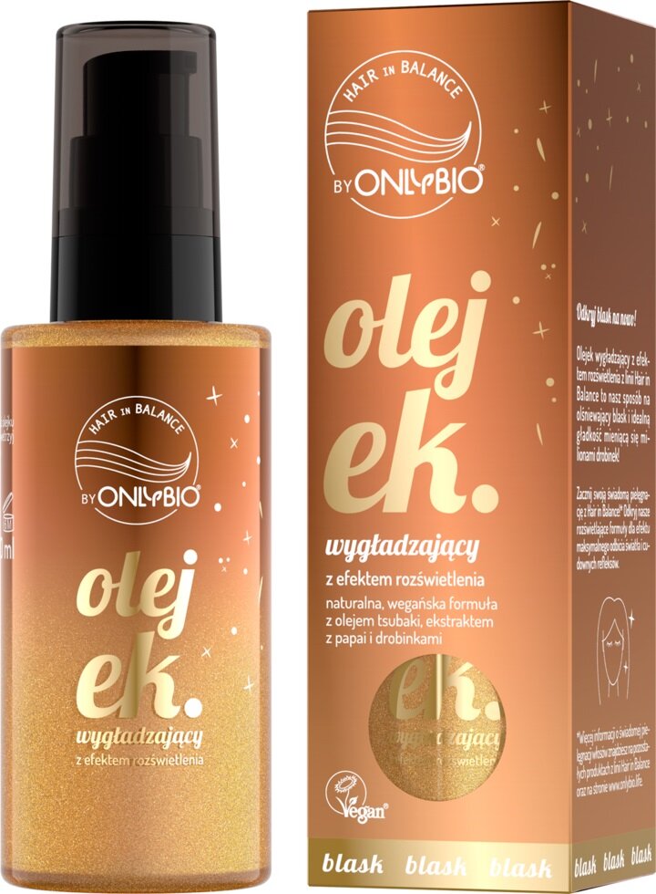 OnlyBio Hair in Balance Wygładzający Olejek z Efektem Rozświetlenia dla Włosów Suchych i Matowych 70ml